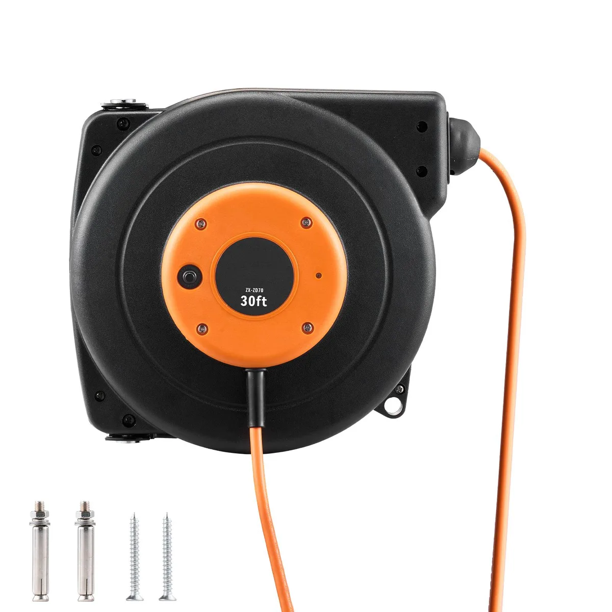 VEVOR VEVOR Retractable Extension Cord Reel 30 FT 16AWG/3C SJTOW Triple Tap 10A Breaker ETL — product photo
