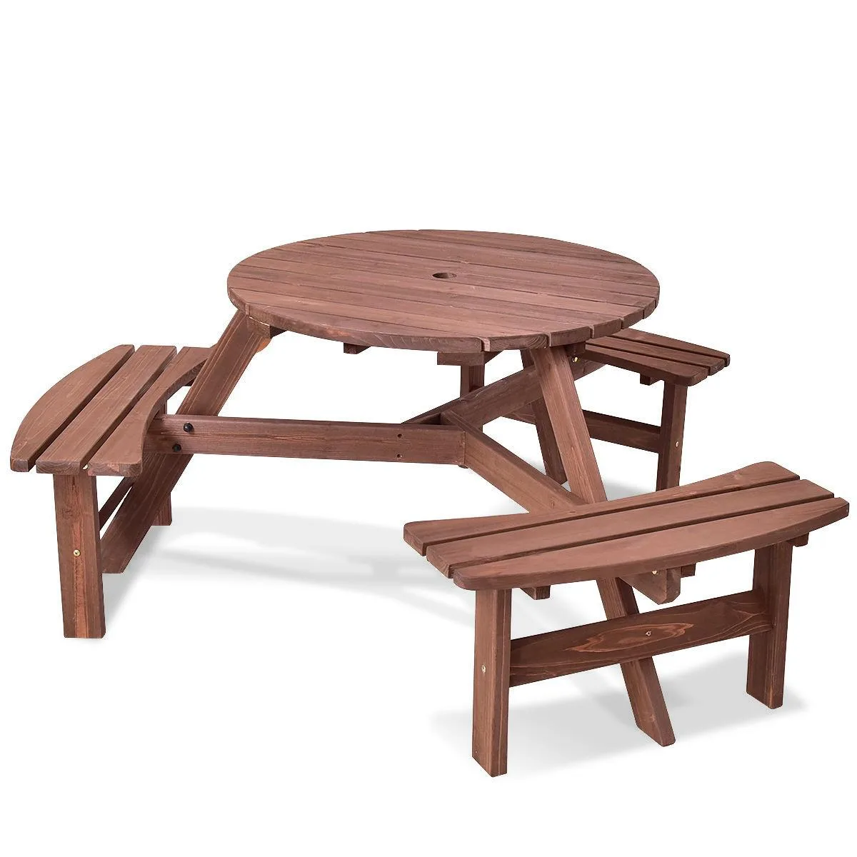 SlickBlue SlickBlue 6-Person Wooden Picnic Table Set Dark Brown 66.9 — product photo