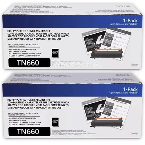 NShi NShi TN660 toner cartridge 2-pack high yield 2600 pages — product photo