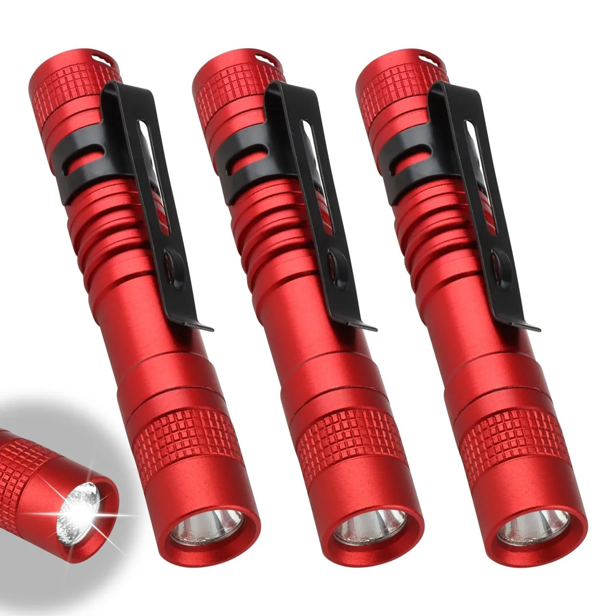 DNBeffulgent DNBeffulgent Mini LED Flashlight 3 Pack Red 3.5in 800lm — product photo