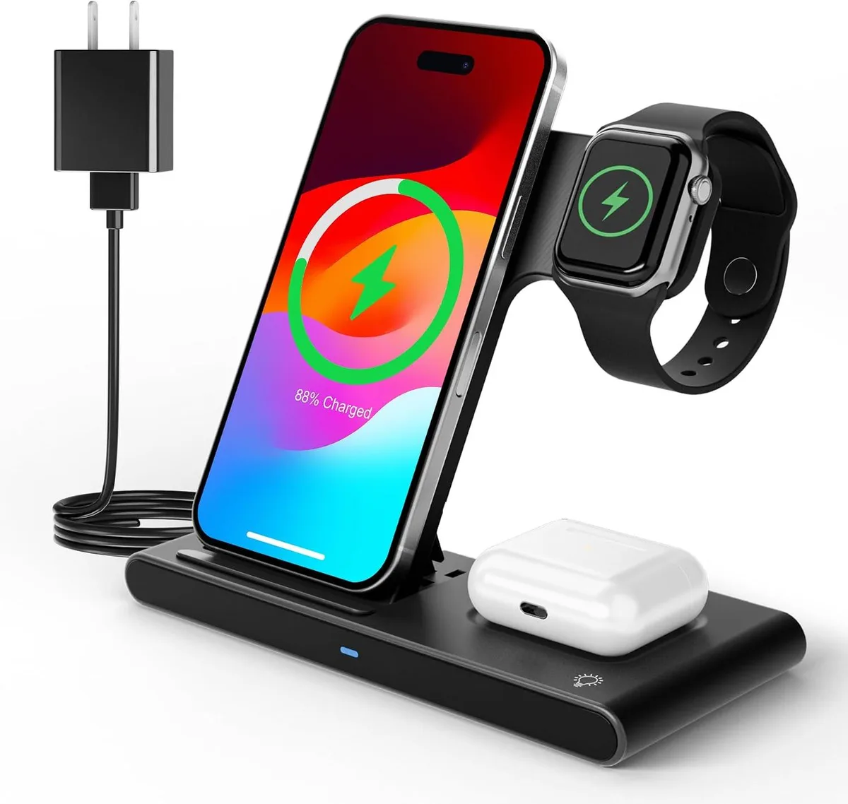 Luisport Luisport 3-in-1 Foldable Wireless Charger (Black) — product photo