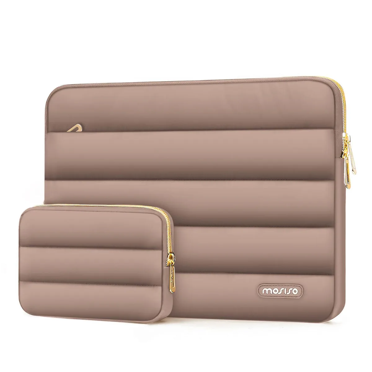  MOSISO 16 inch Puffy Laptop Sleeve Brown — product photo