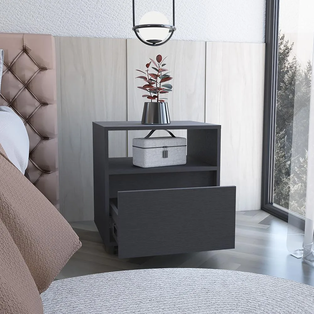 tuphen tuphen Nightstand Munyochi One Drawer Black Wengue Finish — product photo