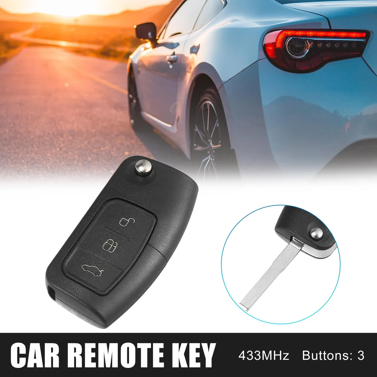 Unique-Bargains Unique-Bargains 3-Button 433MHz Remote Key for Ford 2005-2010 — product photo