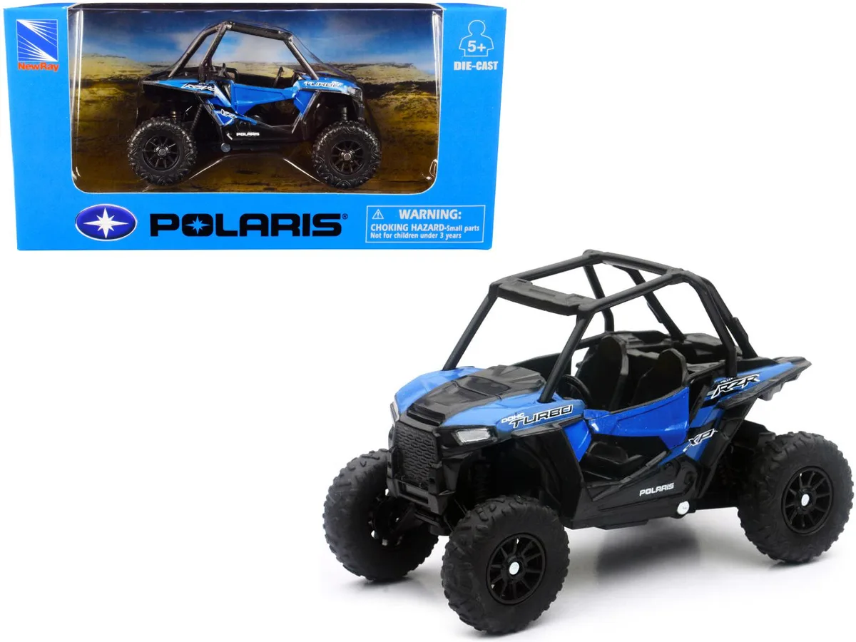 New Ray Toys New Ray Toys Polaris RZR XP Turbo DOHC Mini ATV Blue and Black Diecast Hobby Collectible — product photo