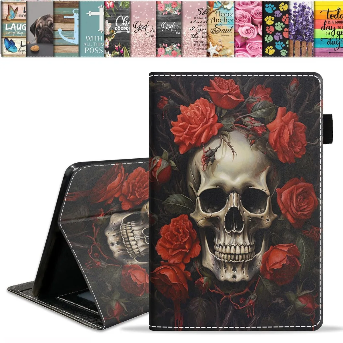 BESIGN BESIGN 2 in 1 Accessory for Fire Max 11 13th Gen 2023 Skull Roses — product photo