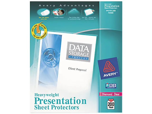 Avery Avery 74400 sheet protectors, clear, 200 pack — 제품 사진