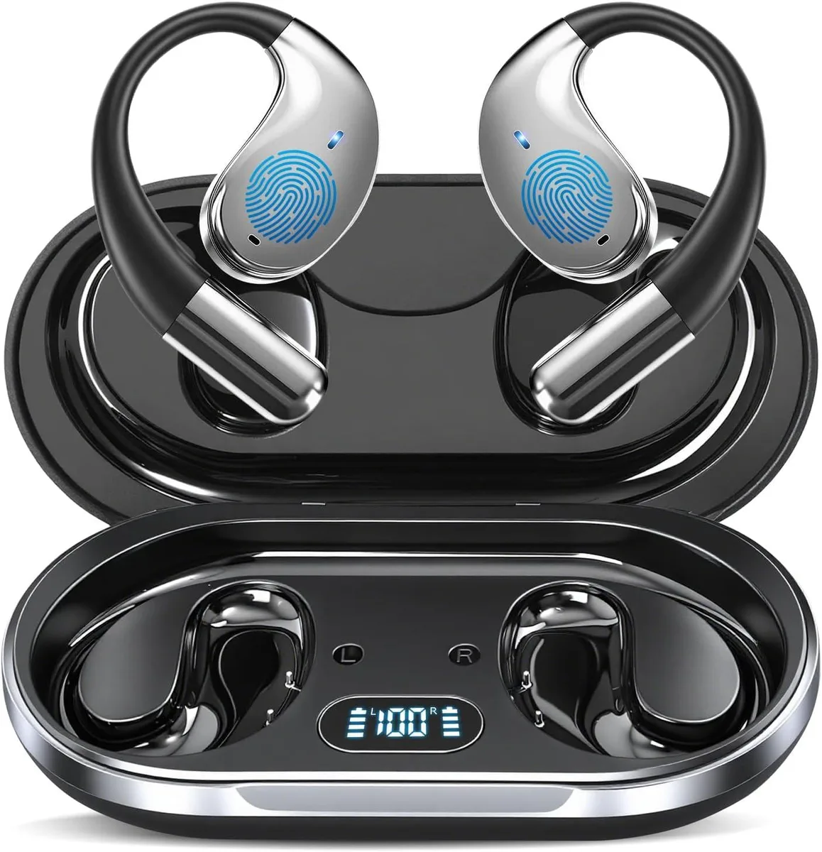 BUABMEQ YYK-Q39 Bluetooth 5.4 Open Ear Earbuds Black — product photo