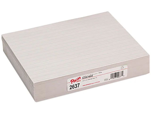 Pacon Pacon 2637 Skip-A-Line Newsprint Practice Paper 500 Sheets 30lb .50 Ruled Letter 8.5 x 11 — product photo