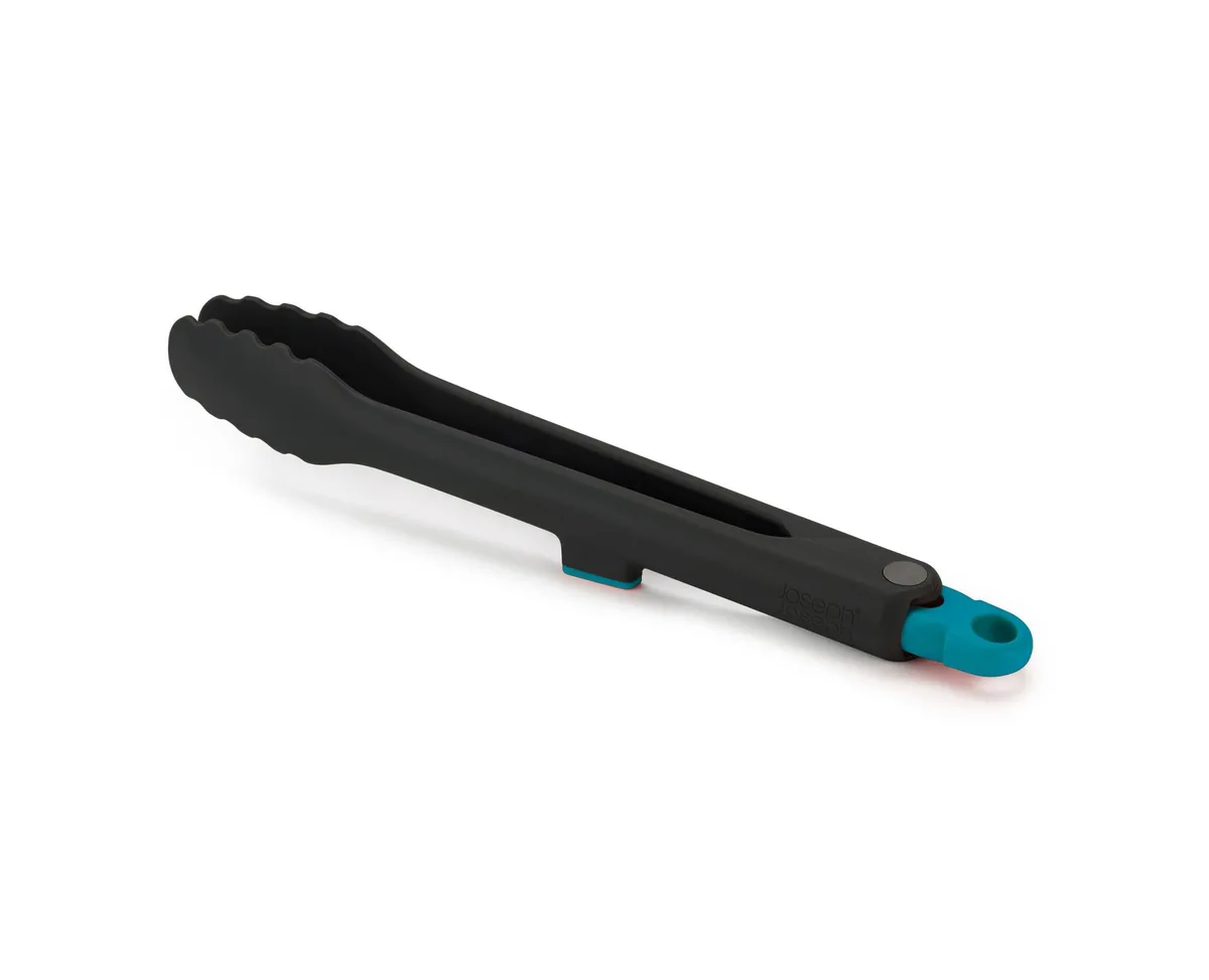 Grey nylon lockable tongs with integrated rest and non-slip feet