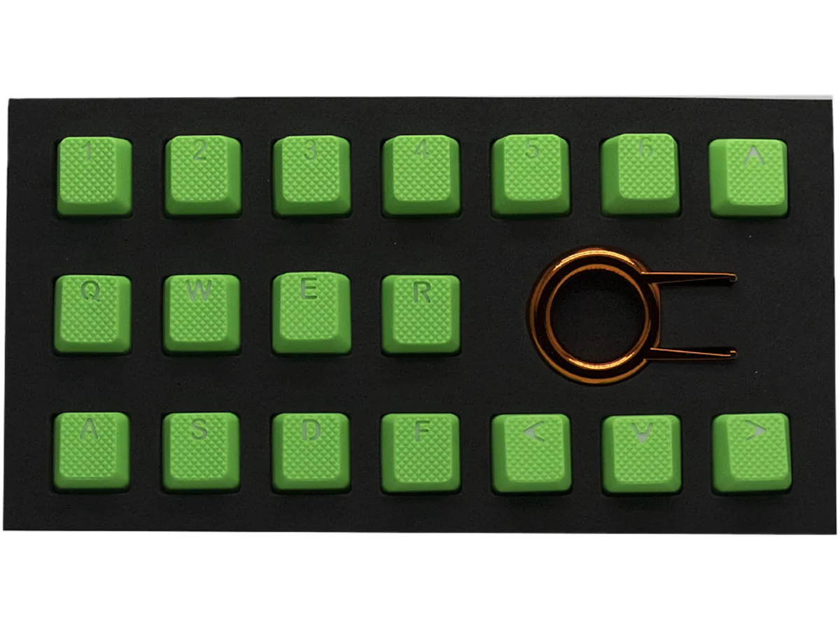 Tai-Hao Tai-Hao KDTHUS018C03GN102 Neon Green Rubber Keycap Set 18 keycaps keyboard accessory — product photo
