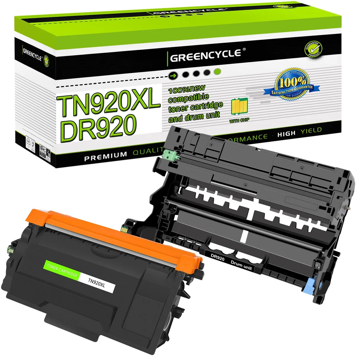 GREENCYCLE GREENCYCLE TN920XL Black Toner &amp; DR920 Drum Unit 2 Pack — product photo