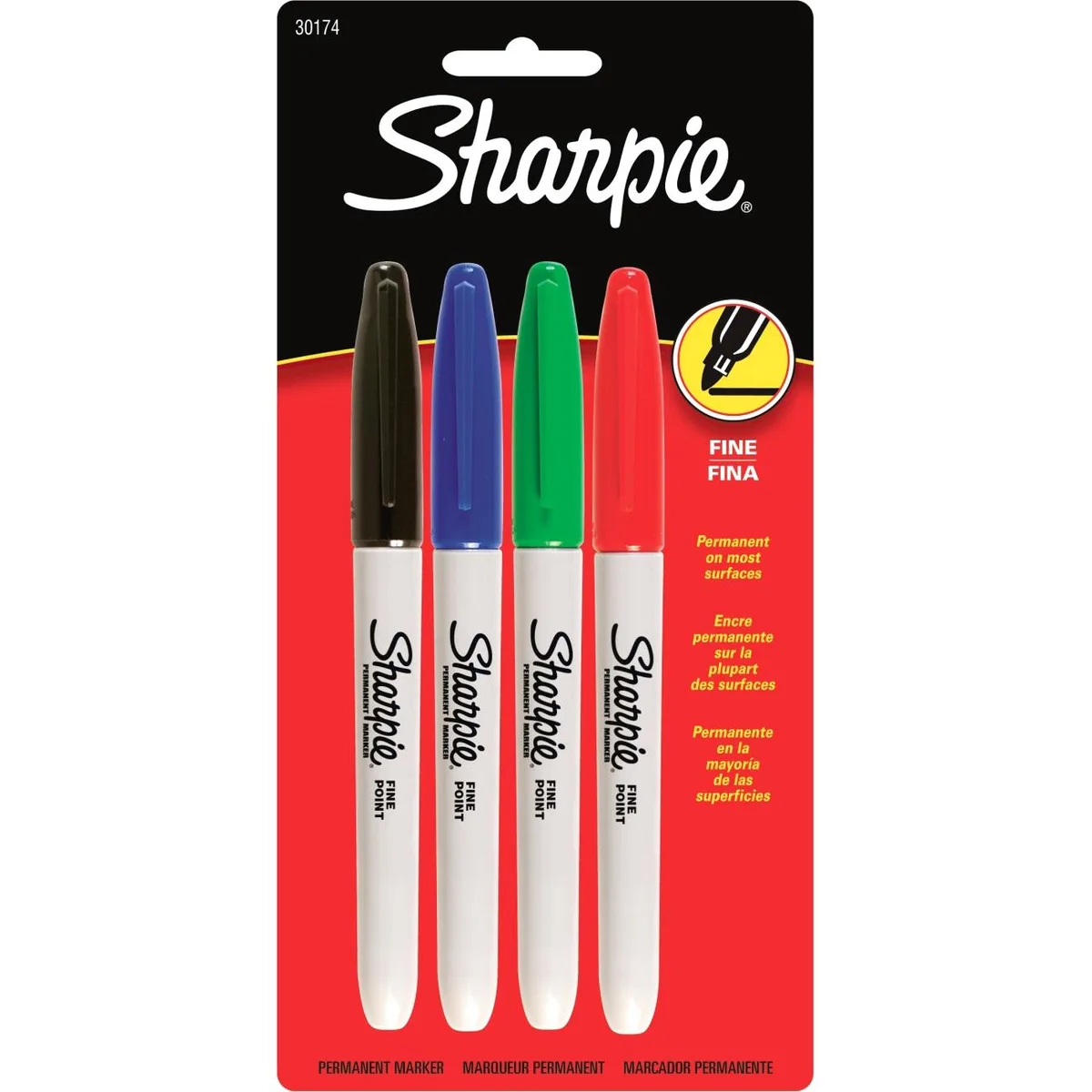 Sanford Sanford 30174PP Sharpie Fine Point Permanent Marker Blue 4 Pack — product photo
