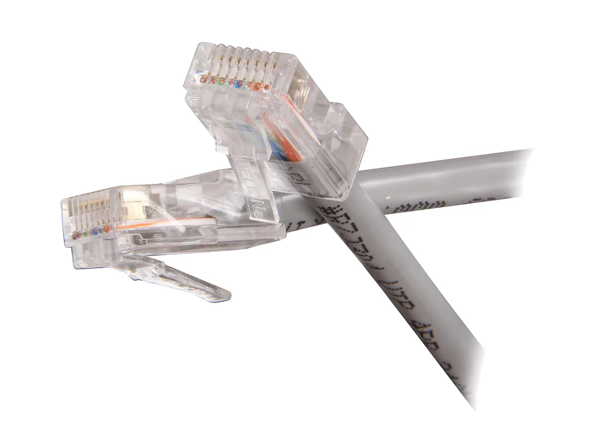 Grey Cat 5E Ethernet patch cable, 3 ft, RJ45 connectors