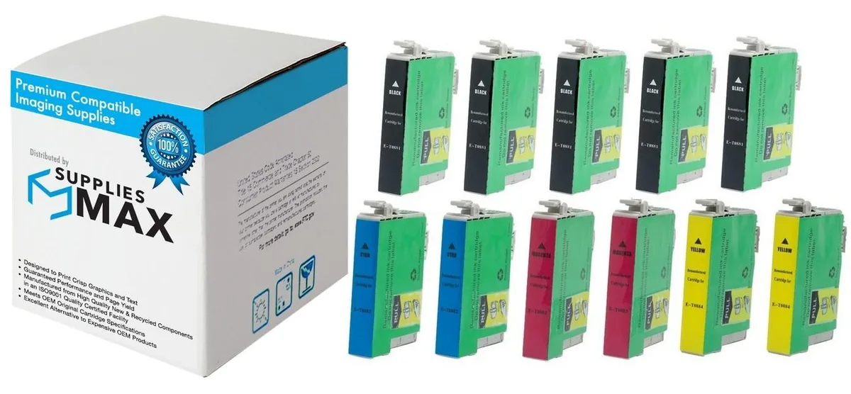 SuppliesMax SuppliesMax T088120-5B2CS Inkjet Combo Pack (5 BK, 2 C/M/Y) — product photo