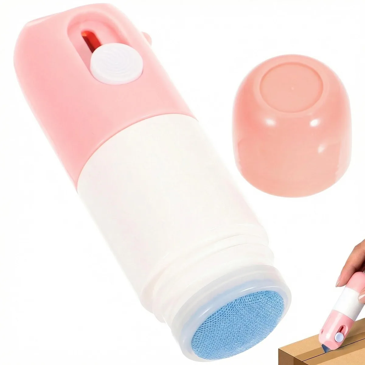  NUOBESTY Pink 2-in-1 Thermal Eraser &amp; Roller Stamp — product photo