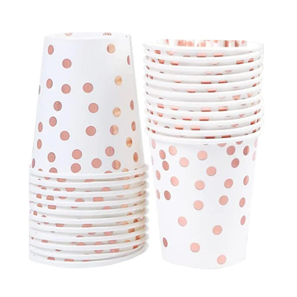 Altatac Altatac 12oz Rose Gold Dot Confetti Paper Cups 50 Pack — product photo