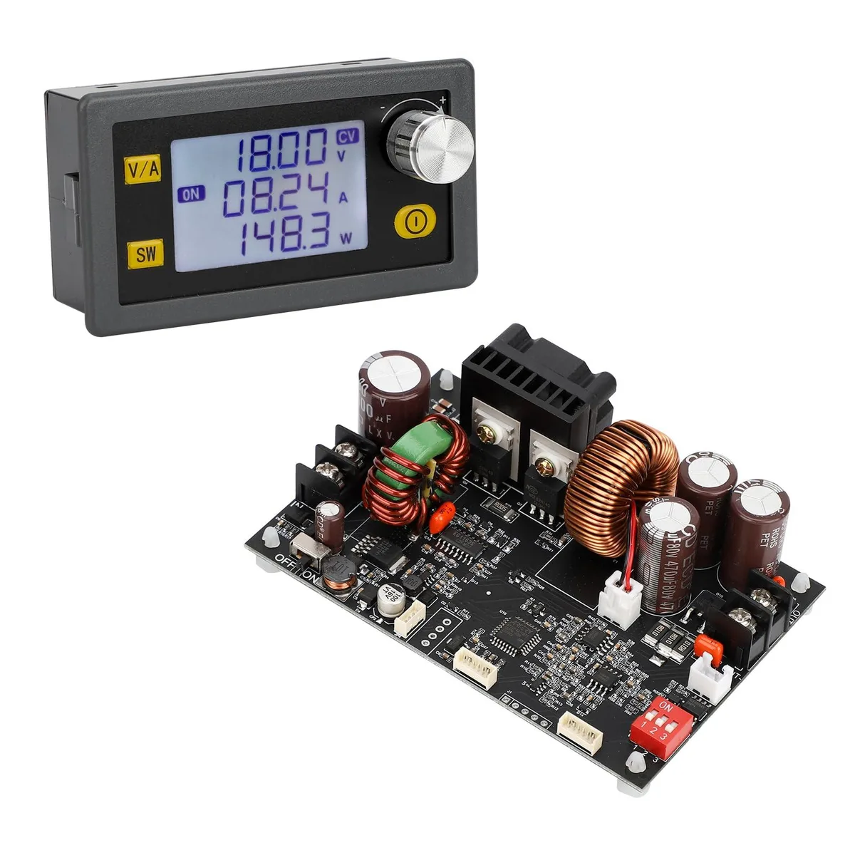 KEHIPI KEHIPI FBA200705 DC Buck Converter with Meter 6-70V to 0-60V 10A 600W power adapter — product photo