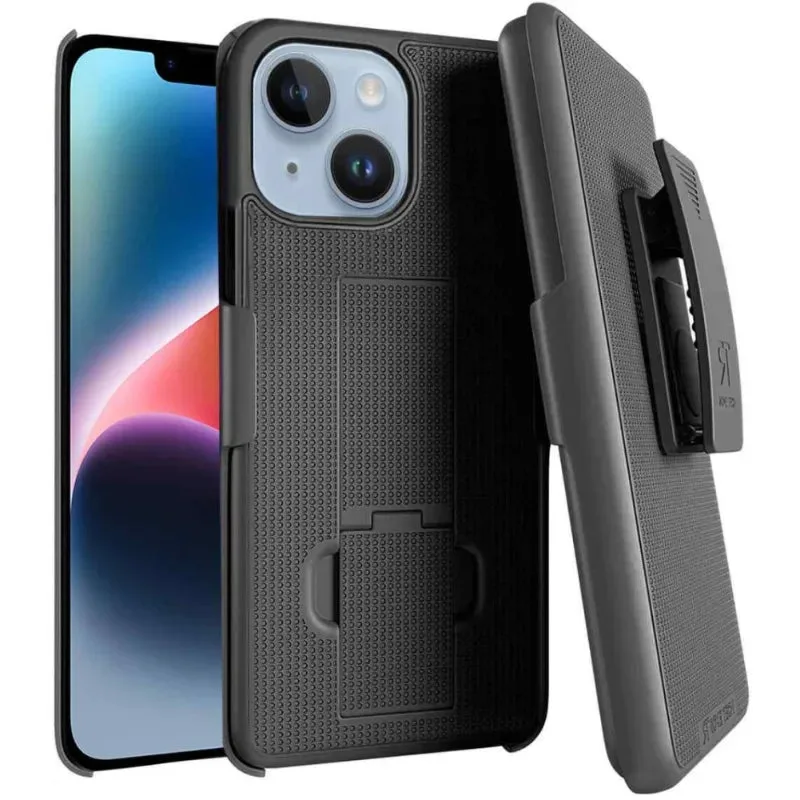 Rome Tech Rome Tech iPhone 14 Plus Belt Clip Holster Case Blue Black Dot — product photo