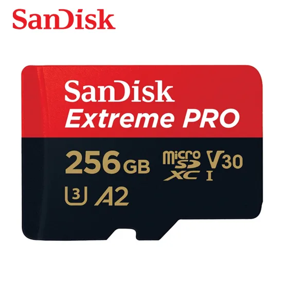 SanDisk SanDisk Extreme PRO microSDXC 256GB 170MB/s 90MB/s V30 A2 U3 Class 10 memory card — product photo