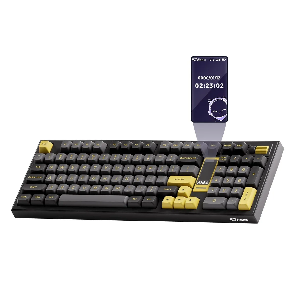 AKKO AKKO 5098B 1800 Wireless Gaming Keyboard with Screen Black Gold Hot-Swappable Scroll Wheel 8000mAh 1.47 LCD — product photo