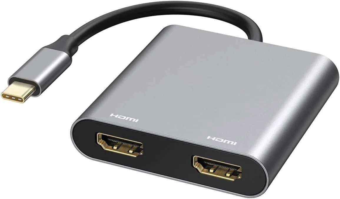 Corn Electronics Corn Electronics USB-C to Dual HDMI Adapter 4K 60Hz Gray — product photo