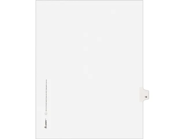 Avery Avery 1018 Legal Side Tab Divider 18 Letter 8.5 x 11 25 Pack — product photo
