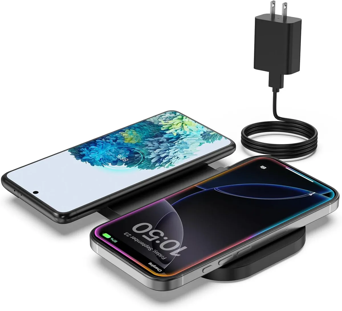 KINGARD KINGARD 10W Dual Wireless Charger Pad 24W QC Adapter — product photo
