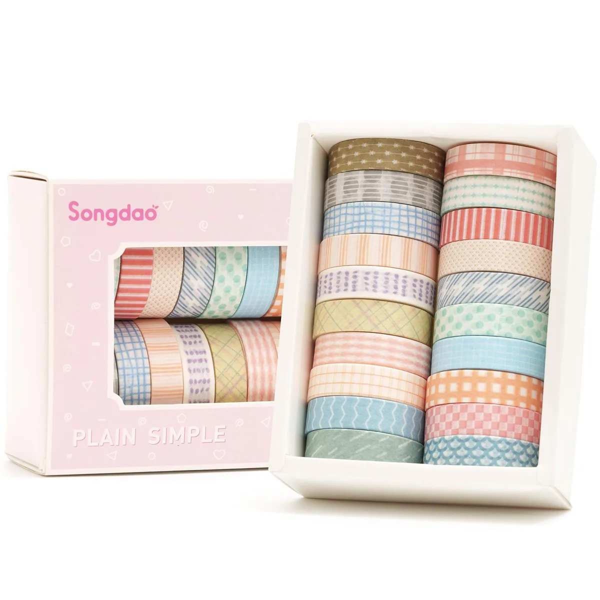 YUBX YUBX 20 Rolls Washi Tape Style One 10mm x 2m — product photo