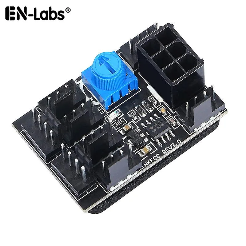 EN-Labs EN-Labs PWM 4 Pin Fan Controller Panel 17A 8 Ports PCIe 6-Pin — product photo