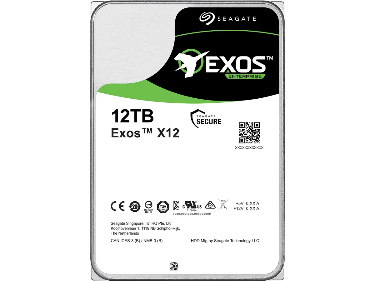 Seagate Seagate ST12000NM0007 Exos X12 12TB 7200 RPM SATA 6.0Gb/s 256MB 3.5" internal hard drive — product photo