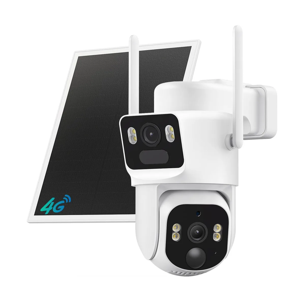 ELYSOO Dual Lens 4G LTE Cellular Security Camera 2K 360° White — product photo