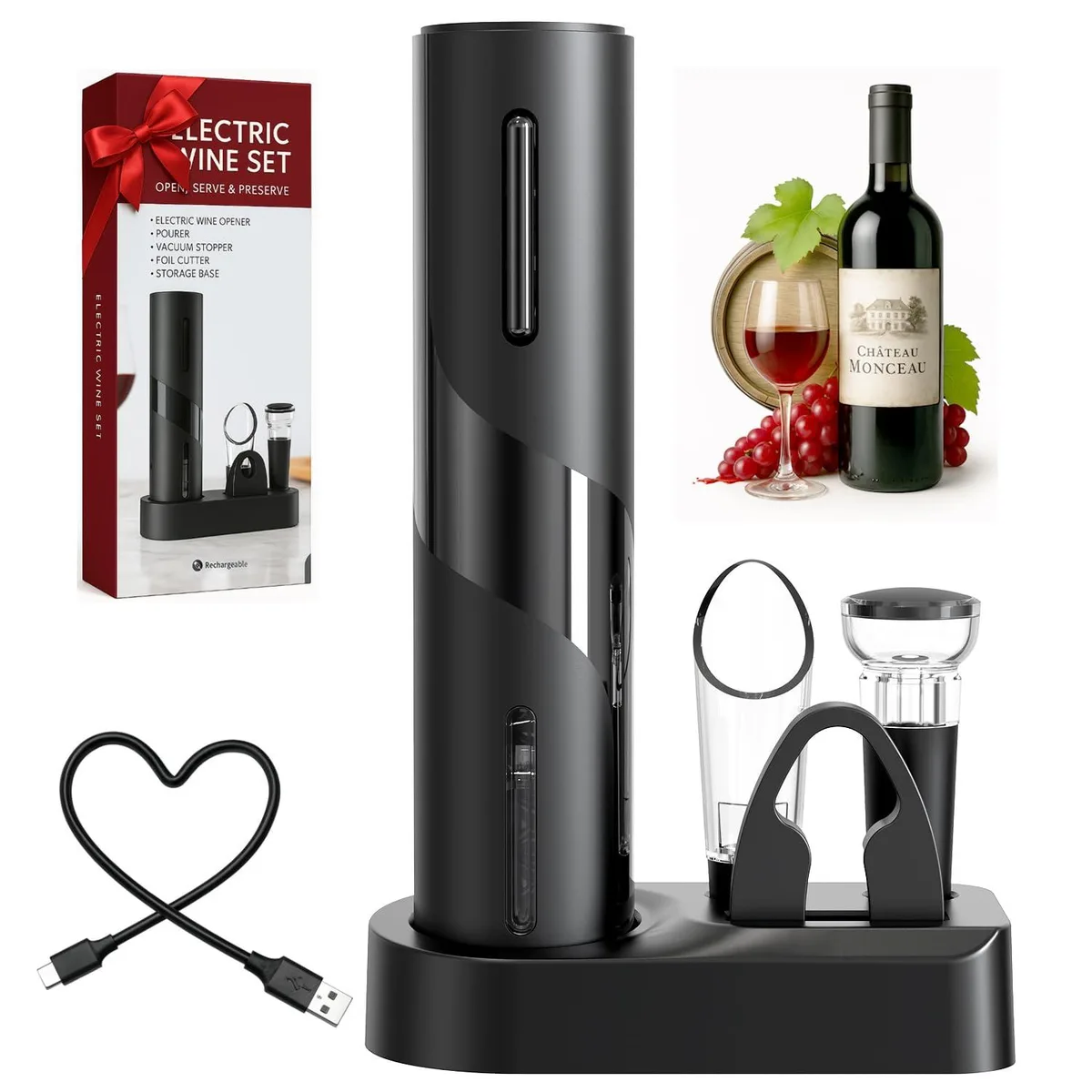  MAXI-MATIC KP1-361901 Rechargeable Electric Wine Opener 120V — product photo