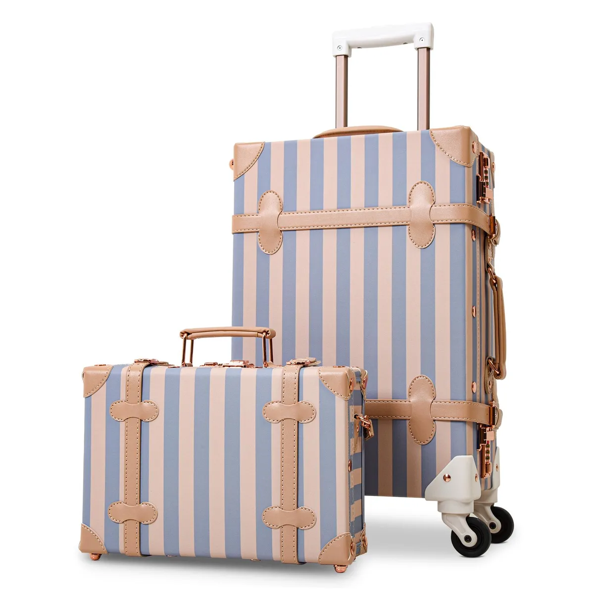 Apelila Apelila 2 Piece Vintage Luggage Set Pink 20+12 inch — product photo