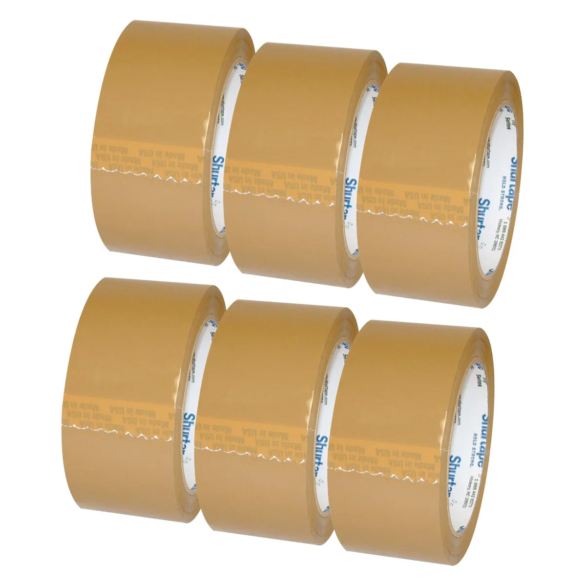 FindTape FindTape Shurtape HP-500 Packaging Tape 48mm x 55yd Tan 6-pack — product photo
