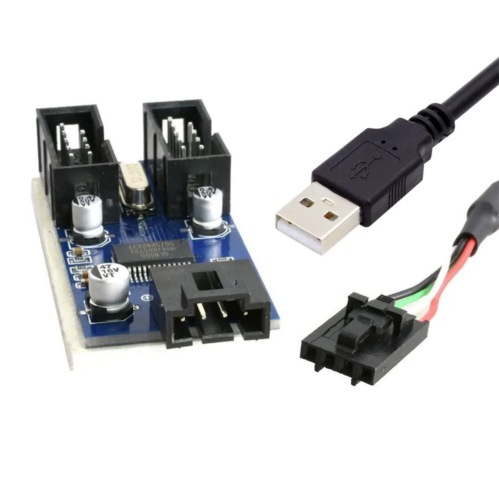 Vszerda Vszerda USB 2.0 Type-A Male to 2 Female 9-Pin Header Hub — product photo