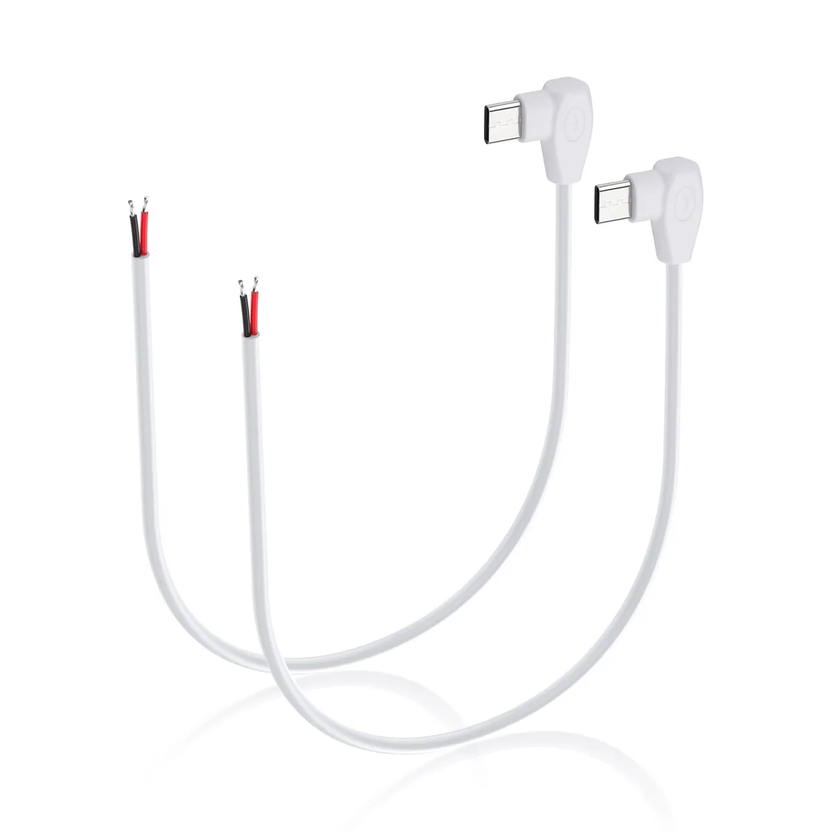 No Sew No Sew USB-C Right Angle Pigtail Cable 20AWG 5V 5A 90° 0.3m 2-Pack — product photo