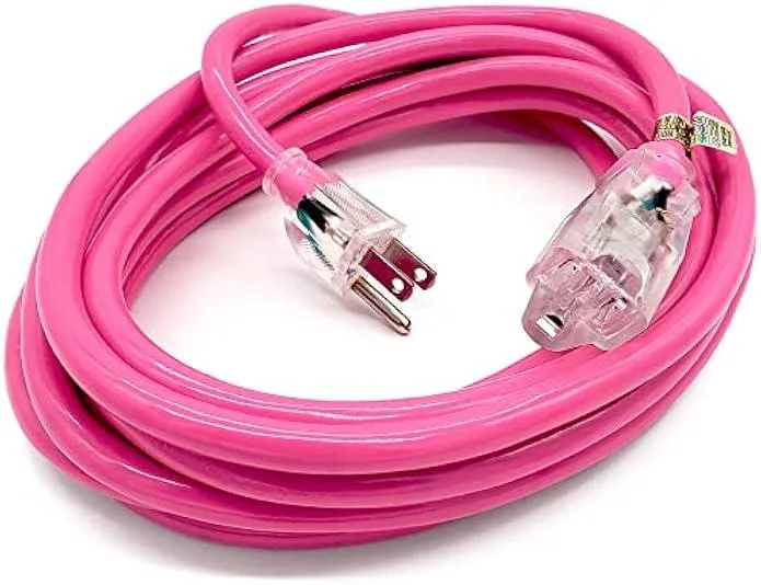 TAURKENAM TAURKENAM 14-Gauge 15 ft Lighted Extension Cord Pink — product photo