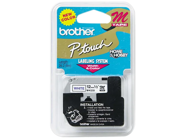 Brother Brother MK233 12mm Blue on White Non-Laminated Tape 26.2ft pos accessory — product photo
