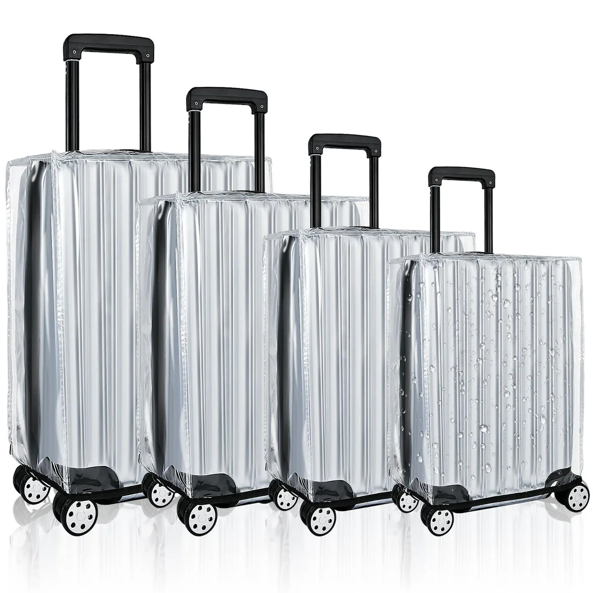  Milkary Clear PVC Luggage Cover Set 4pcs 20" 22" 24" 28 — product photo