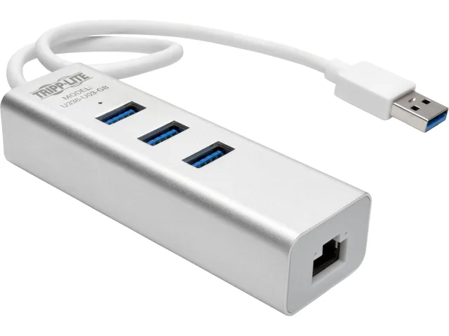 Tripp Lite Tripp Lite U336-U03-GB USB 3.0 3-port hub Gigabit Ethernet adapter — product photo