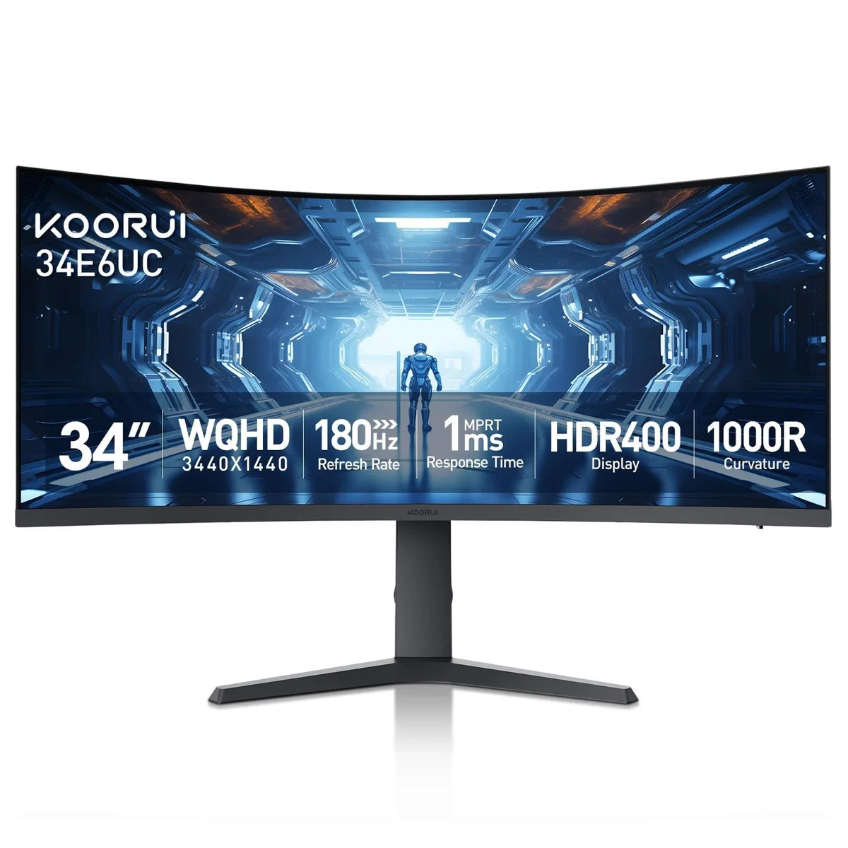 LiteVis LiteVis 34E6UC 34" 3440×1440 180Hz 1500R gaming monitor — product photo