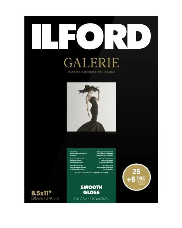 Ilford Ilford 2002872 Smooth Gloss 8.5 x 11" 30 Pack — product photo
