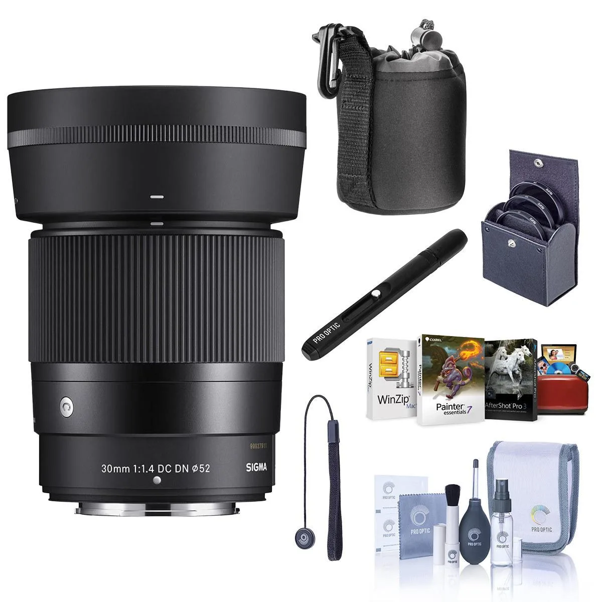 SIGMA SIGMA 30mm f/1.4 DC DN Contemporary Lens for Fujifilm X with 52mm Filter Kit — product photo