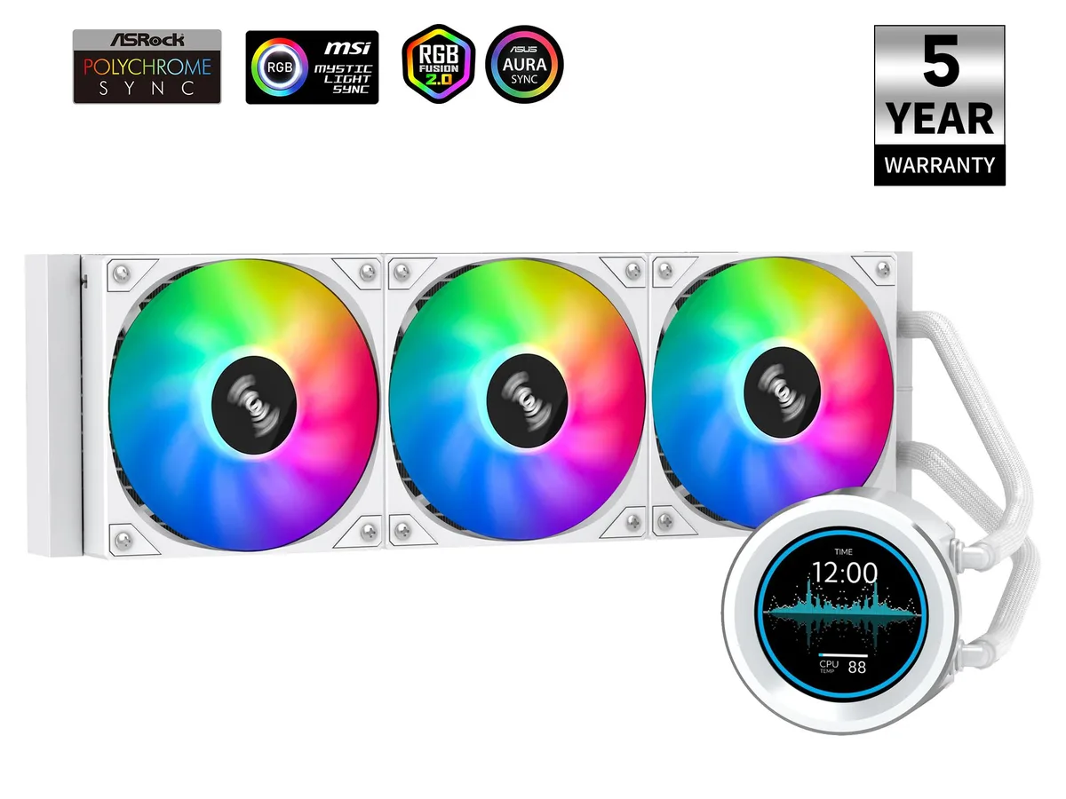 SAMA SAMA SM360PRO 360mm liquid cooler 2.8 inch LCD White — product photo