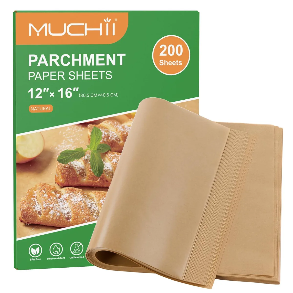 Stack of 200 rectangular parchment sheets 12 by 16 inches