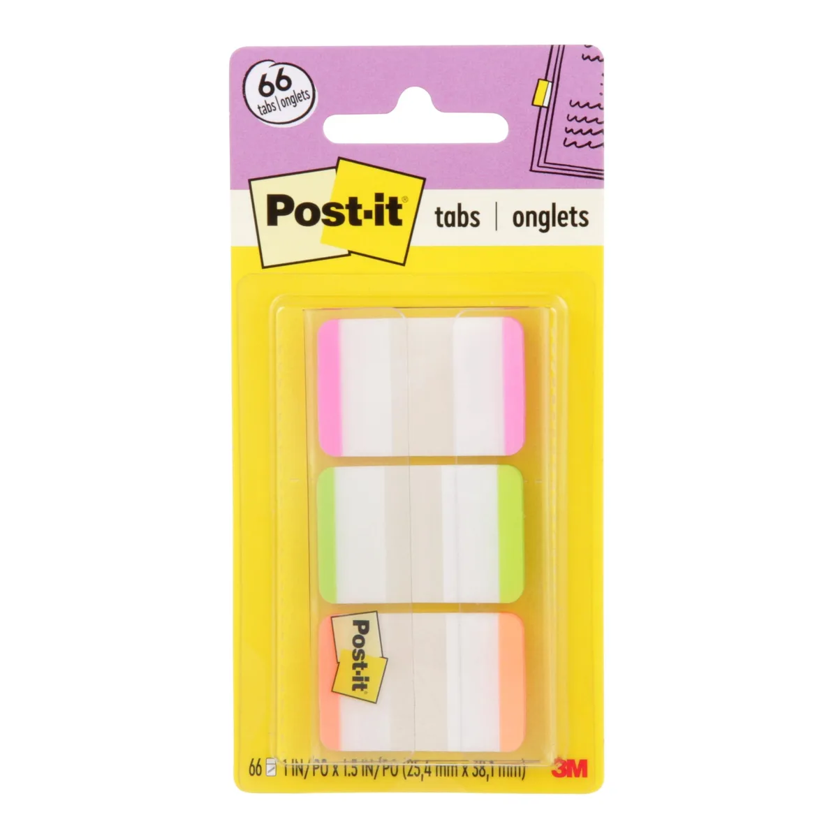 Post-it 686L-PGO sticky tabs dispenser with pink green orange tabs