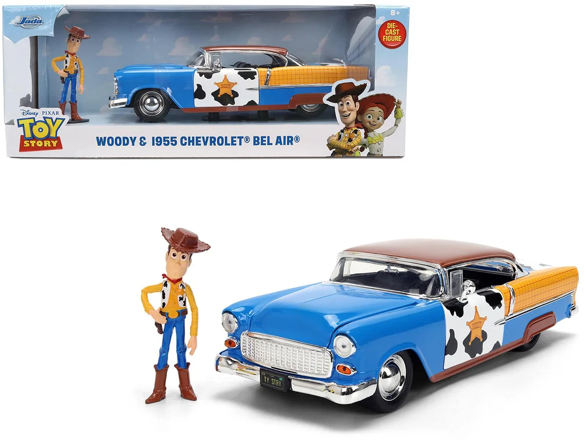 Jada Jada 1955 Chevrolet Bel Air Blue with Graphics Woody Toy Story 1/24 Diecast — product photo