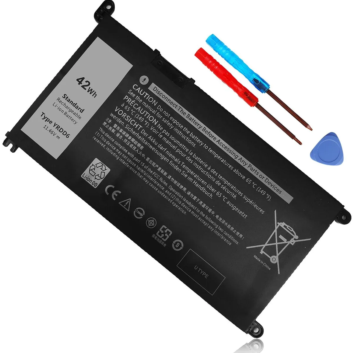 YRDD6 42Wh 11.4V laptop battery — product photo