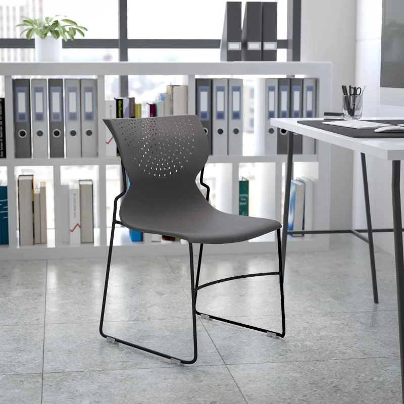 Flash Furniture Flash Furniture HERCULES Series 661 lb Gray Stack Chair 25 High — product photo